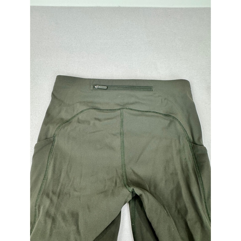 Lululemon Speed Up Full length Tight Olive Green Running Leggings Pockets Size 4 - Picture 4 of 9